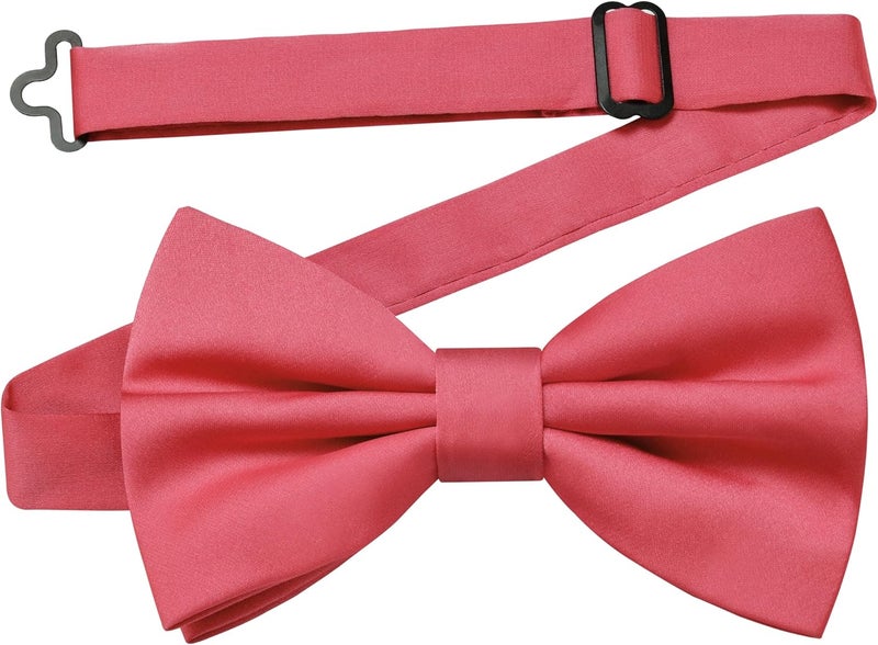 Branduce Solid Color Pre-tied Bow Tie Quality Adjustable Bowtie for Men Party Wedding - Image 1
